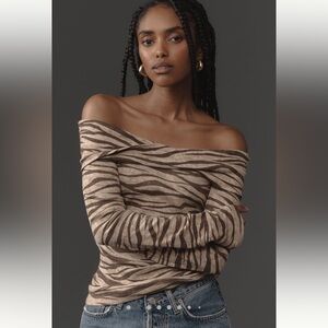 Pilcro Off-The-Shoulder-Long-Sleeve Top
